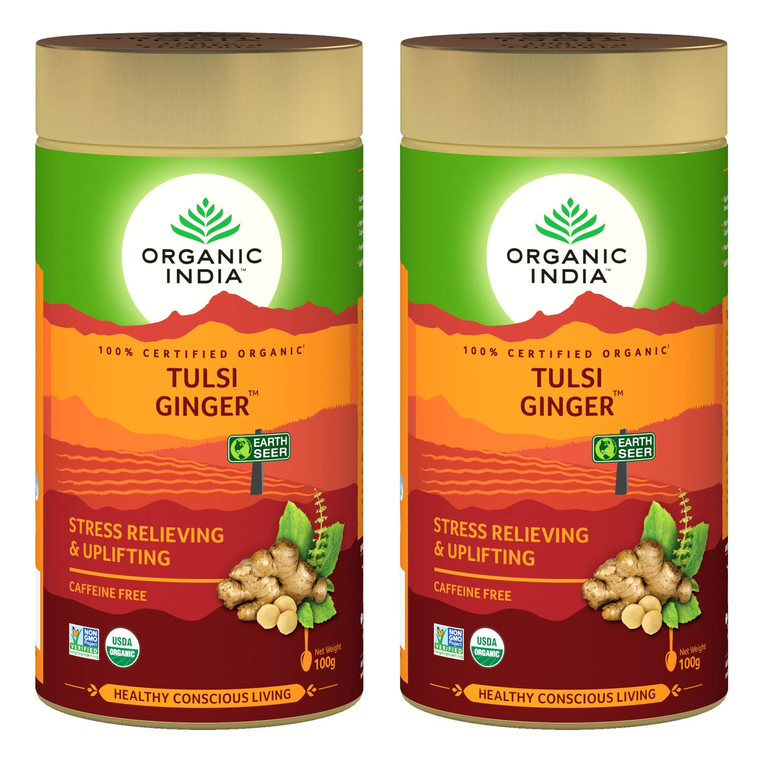 ORGANIC INDIA Tulsi Ginger - 100 Grams (Pack Of 2) - Earl Grey, Loose Leaves (B071FHXY91) Amazon Price History, Amazon Price Tracker