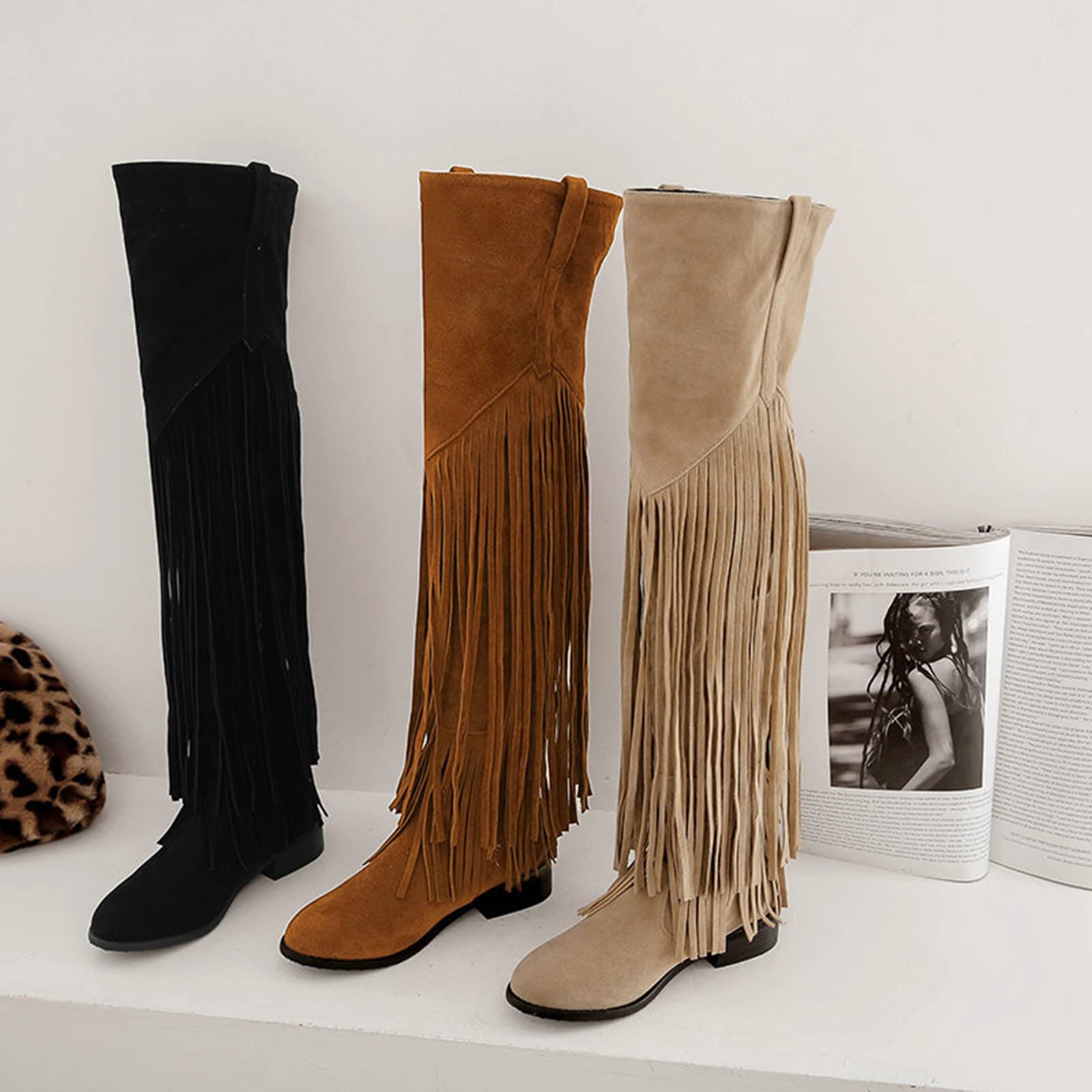 Stivali Equitazione Comodi Pelle Antiscivolo per E Lacci sotto Motivo Stampato a metà Polpaccio Stivali Wellington Stivaletti da Donna Lunghi con Cerniera Leggero Antiscivolo Scarpe