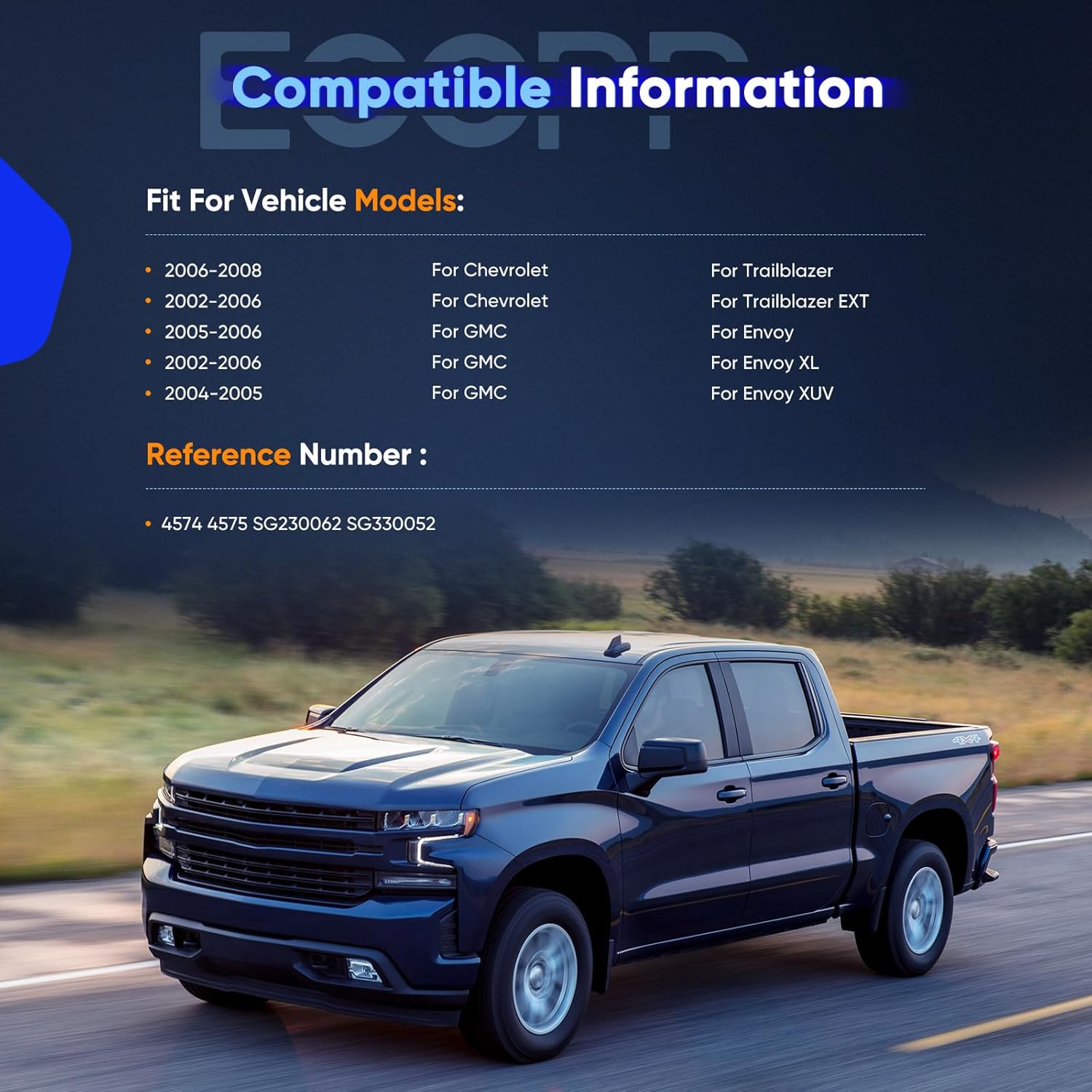 ECCPP Lift Support Replacement 2 Liftgate and 2 Window Glass Struts Gas Springs Fit for Chevrolet Trailblazer EXT for GMC Envoy for GMC Envoy XL for GMC Envoy XUV 2002-2008