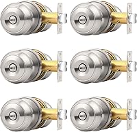 Vista 26 de Probrico Pomos de puerta negro mate, manijas de puerta con cerradura y perilla, pomos de interior sin llave para baño y dormitorio, paquete de 2