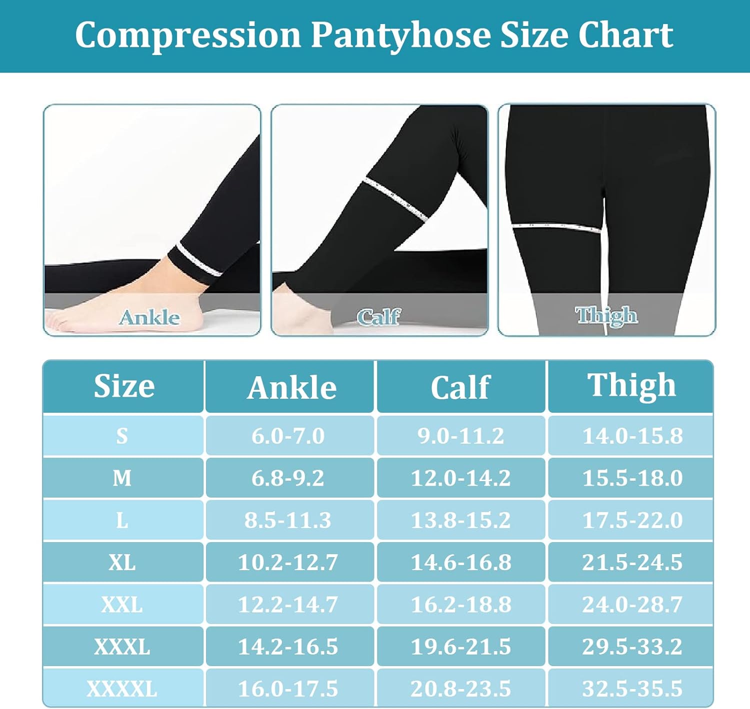 15-20 mmHg Compression Stockings for Women & Men, Footless Compression Pantyhose, Compression Leggings Support Hose for Varicose Veins, Swelling, Doctor, Teacher - Image 4
