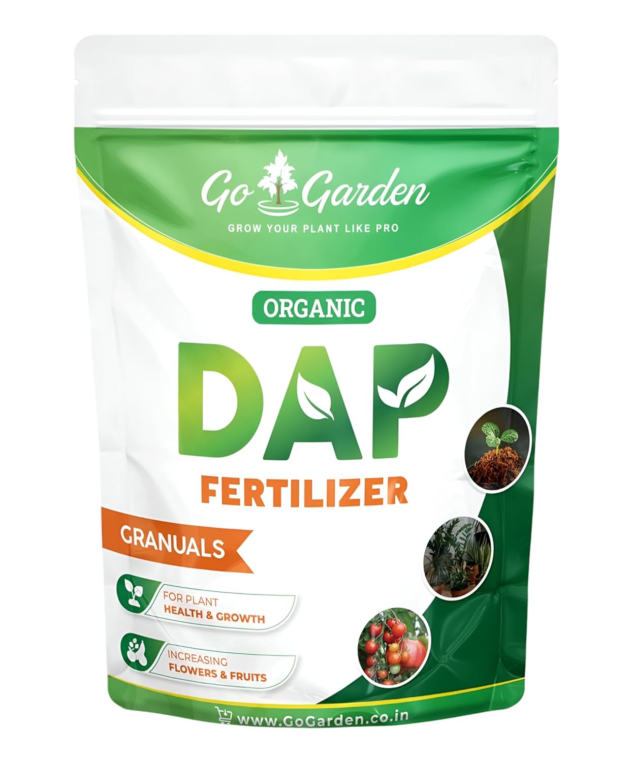 Go Garden DAP Fertilizer – 100% Water-Soluble Plant Food for Indoor & Outdoor Plants – Boosts Growth, Flowering & Fruiting – Easy to Use Granules (400g)