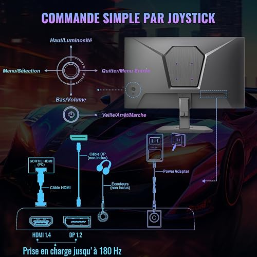Minifire Gaming Monitor 24 inch, 160 Hz, 1ms, AdaptiveSync, HDMI 2.0 DP 1.2 Ports, FHD, sRGB 110%, Monitor PC Screen(MFG24F4 HDMI cable included) - 6