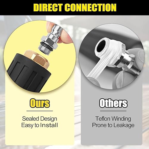 Miniatura 8 de Hidrolavadora a presión con boquilla turbo, boquillas giratorias de 4000 PSI para lavadora de potencia máxima de 5000 PSI con conexión rápida de 14