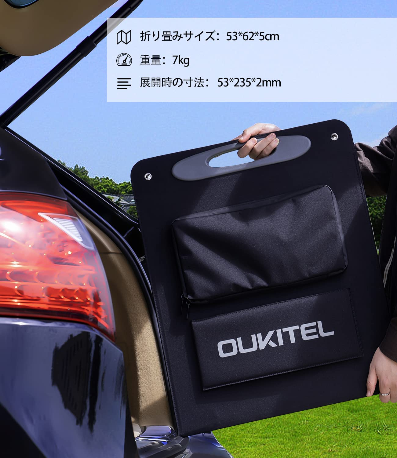 OUKITELソーラーパネル200W 折りたたみソーラーチャージャー Amazon.com : OUKITEL 200W Portable Solar Panel for Power