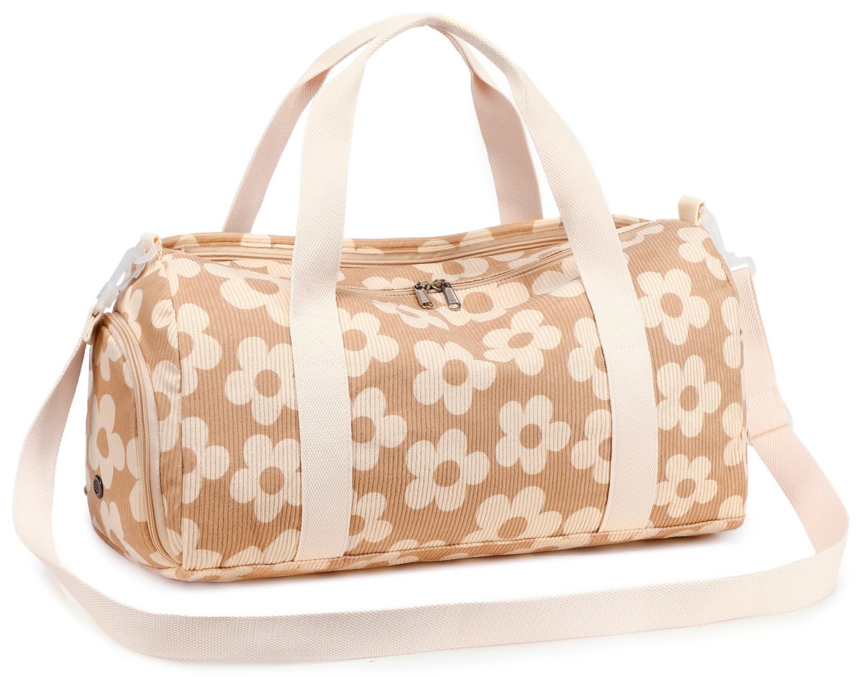 LOIDOU Sporttasche Damen 24L aus Cord mit Schuhfach und wasserdichtem Nassfach, Reisetasche Damen mit Kofferschlaufe und abnehmbarem Schultergurt für Fitness, Schwimmen & Wochenendtrip