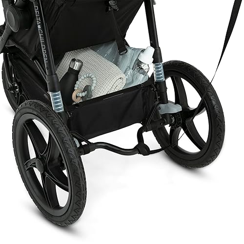 Miniatura 5 de Delta Children Apollo - Cochecito para correr, marco de absorción de impactos con toldo grande y reclinable, compatible con asiento de automóvil,