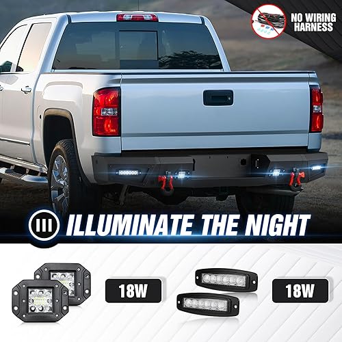 Vista 106 de Parachoques trasero todoterreno compatible con camioneta Toyota Tundra 2007 2008 2009 2010 2011 2012 2013 parachoques de ancho completo con placa