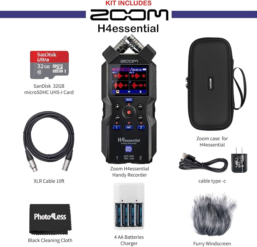 Amazon | Zoom H4essential ハンディレコーダー、ズームアクセサリー
