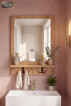 Antik Ahşap Dekoratif Ayna Raflı Askılıklı Dresuar Koridor Konsol Oda Lavabo Wc Banyo Mutfak Makyaj Aynası Ds-01