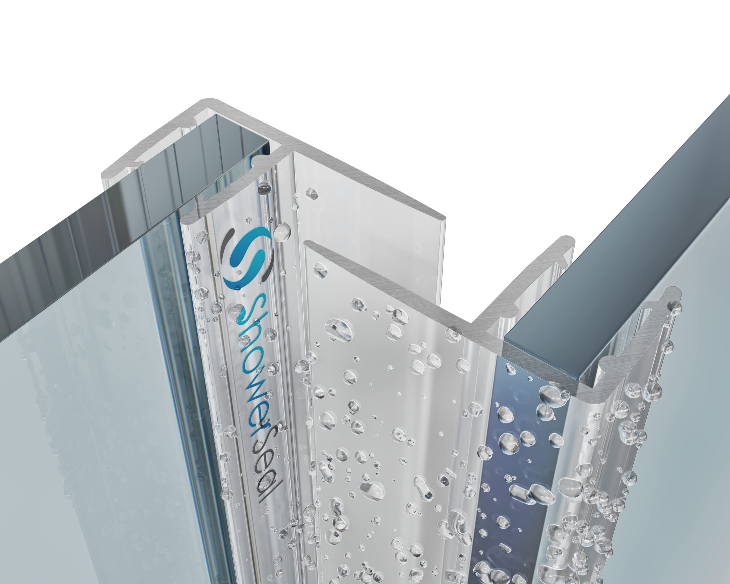 Vertical Shower Seals 4-10mm Glass | Suitable for Curved Quadrant and Slider Doors | 8mm 12mm 16mm or 25mm deep Fins | Fits 4-6mm Glass Thickness | 2 x 2 metre Long Strips (6-8mm Glass (16mm fin))