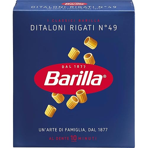 Barilla Pasta Ditaloni Rigati N.49, Pastina di Semola di Grano Duro, I Classici, Tempo di Cottura 12 Minuti, Confezione da 500g