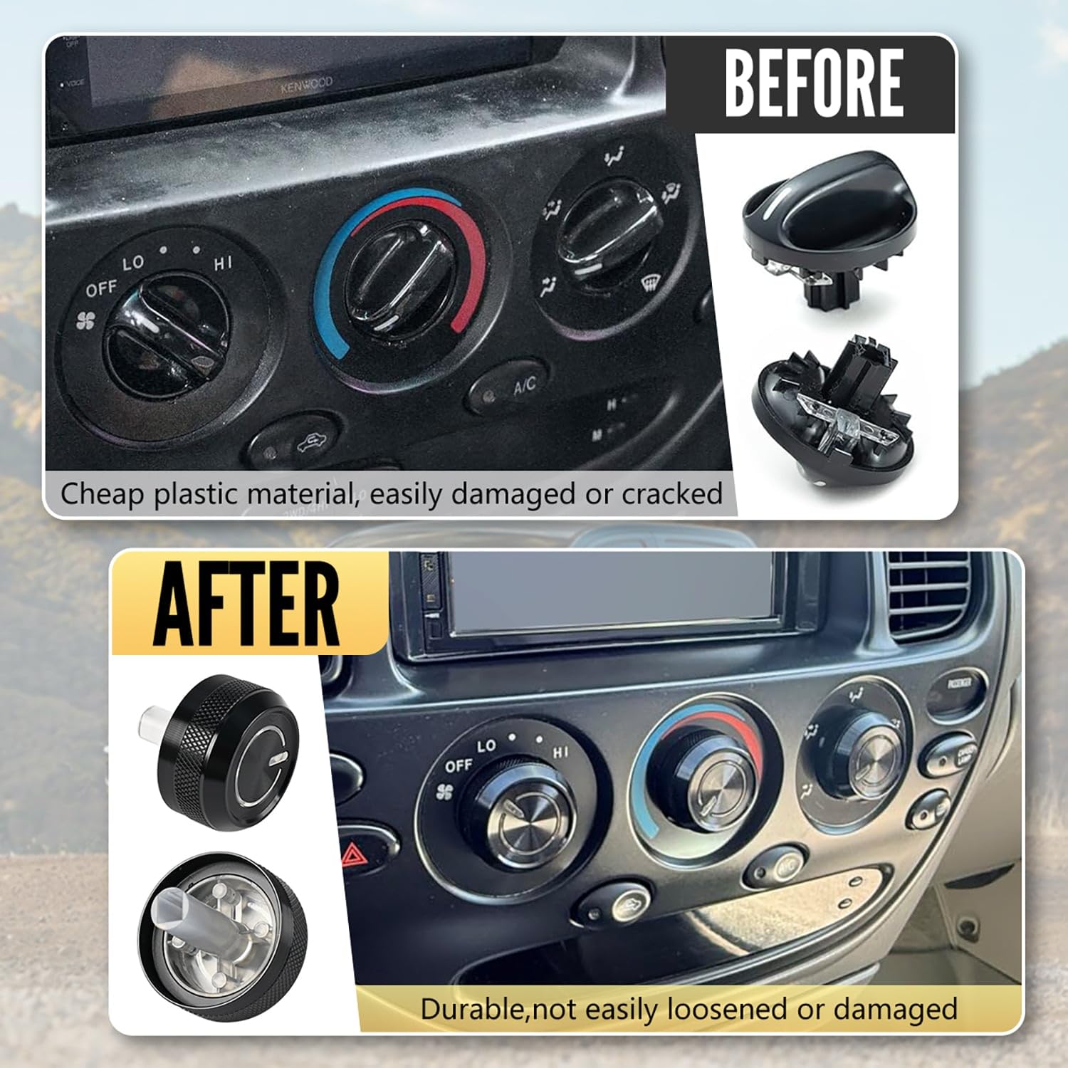 3Pcs Upgraded Control Switch Knob for Toyota Tundra 2000-2006,Air Conditioning AC Heater Blower Fan Climate Control Knobs Switch Button,Replaces 55905-0C010 559050C010