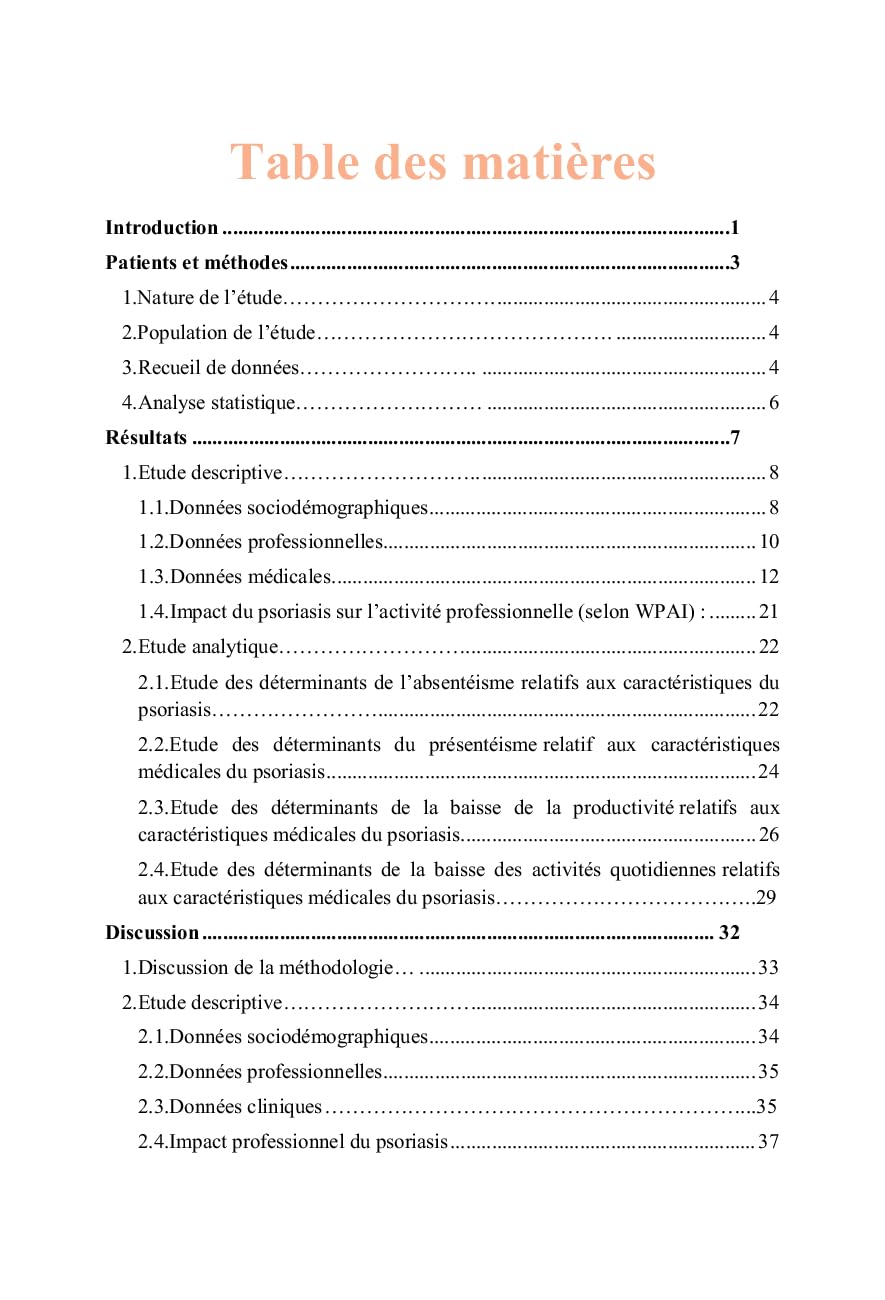 Impact du psoriasis sur l’activité professionnelle: Chez une population de travailleurs dans la région du Sud Tunisien (French Edition)