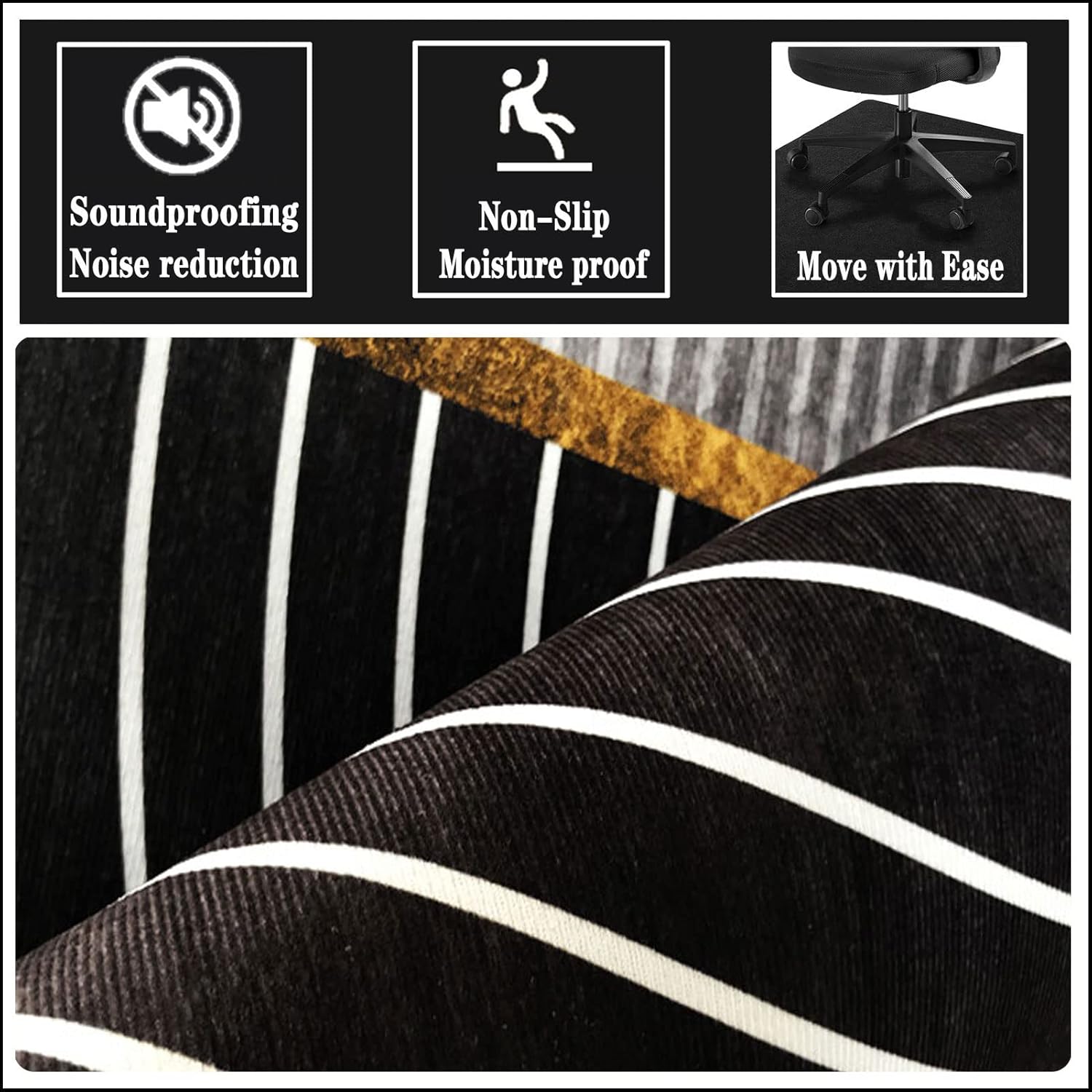 ハードウッドとカーペットの床用デスクチェアマット 120x140cm ゲーミングチェア用フロアプロテクター 木製とタイルの床用オフィ