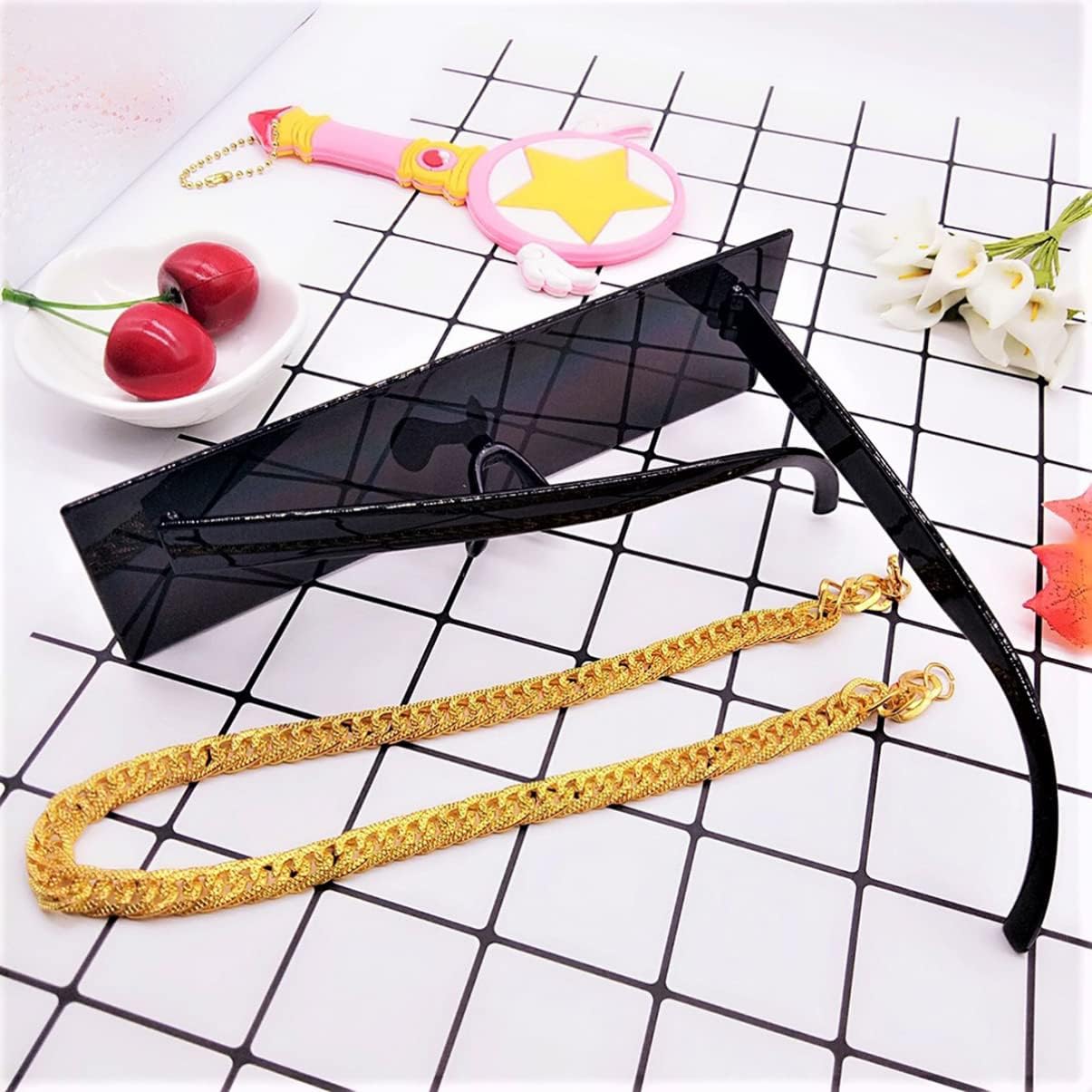 ABOOFAN Mosaic Sunglasses 8 Bit Internet Censorship One- Piece Black Bar Sunglasses Mosaic Glasses Photo Props Unisex Sunglass Toy : Clothing, Shoes & Jewelry