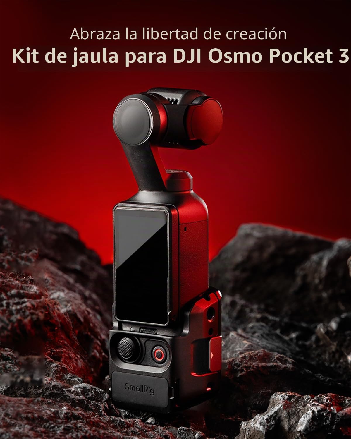 SMALLRIG Accesorio Adaptador de Expansión para DJI Osmo Pocket 3, Soporte Liviano de 52 g para Pocket 3, con Soporte de Zapata Fría, Orificios Roscados de 1/4"-20 y Puertos de Garra - 5072