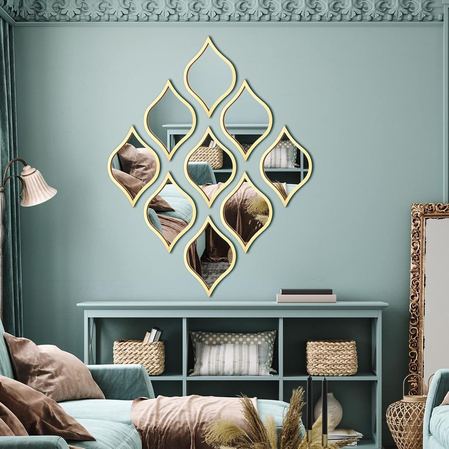 Bohemian Wall Mirror Set - 9 Ogee Mirrors -3