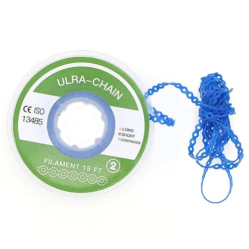 Miniatura 1 de Dentalmall 5M1Roll - Correa de goma elástica para ortodoncia dental corta azul