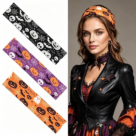 3PCS Cute Halloween Headbands for Women and Girls