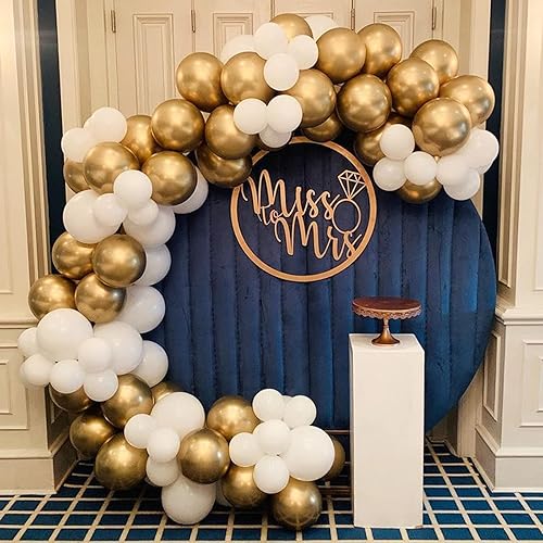 Vista 26 de KOMOREBI Globos dorados cromados de 12 pulgadas, 50 globos dorados metálicos, globos dorados brillantes, globos de látex metálicos cromados para Oro