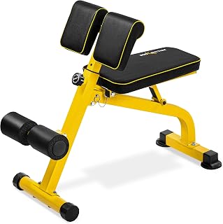 BODYRHYTHM Compact Adjustable Weight Bench - All-in-One Roman Chair for Full Body Workouts, Incline Decline Ab Bench, Folds for Storage