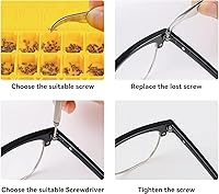 Vista 3 de Magnetic Eyeglass Repair Kit, Glasses Repair Kit with Eyeglass Screws Include Nose Pads, Precision Screwdriver Tool Set and Tweezers for Eyeglasses