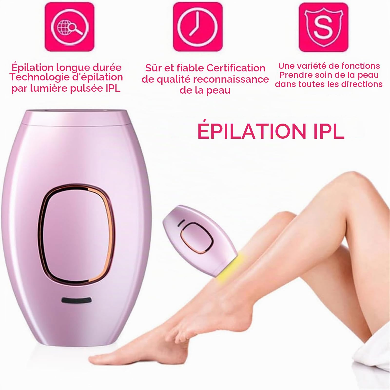 Épilateur IPL Bloomy Luminology, 5 Niveaux d'Énergie, pour Corps et Visage, Hommes et Femmes (Blanc)
