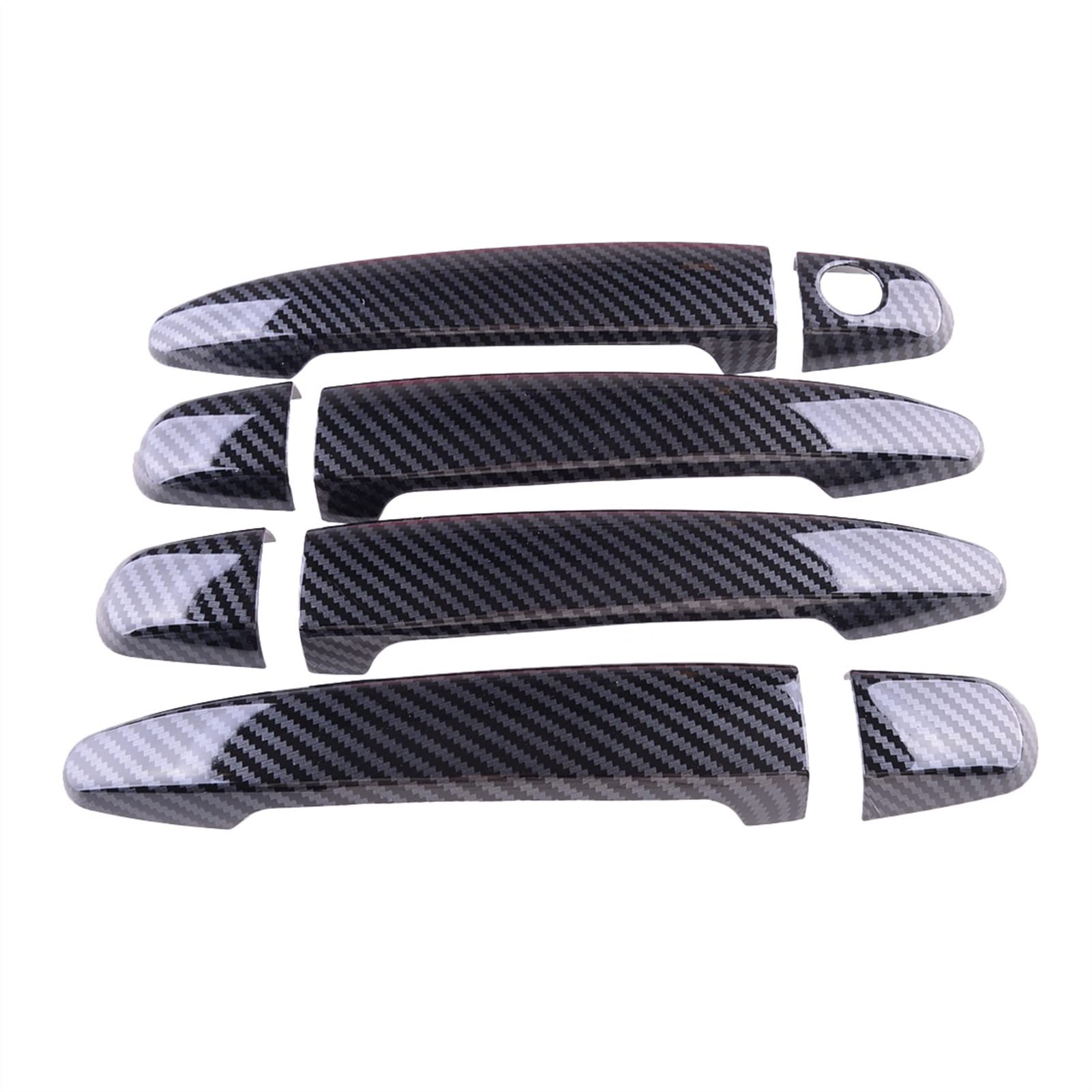 Fahbstr One Color Exterior Door Handle Cover For Avalon Camry Highlander 4Runner 8Pcs Exterior Door Handle Cover Trim Car Abs Carbon Fiber Style Fit