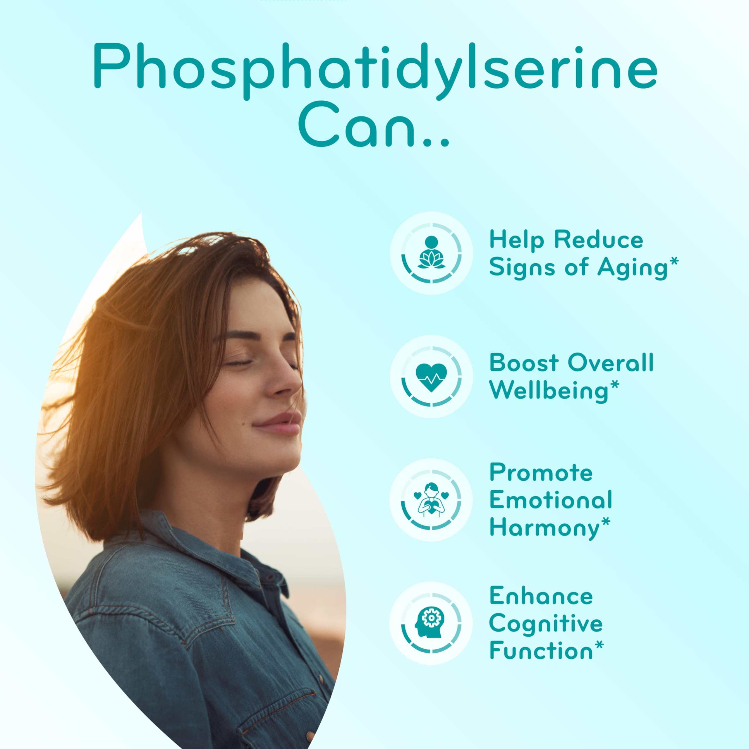 Phosphatidylserine Nootropics Brain Support Supplement - Advanced Memory Supplement for Brain Function Support with DMAE Gotu Kola and Ginkgo Biloba - Non-GMO Vegan & Made in The US (60+ Servings) — Amazon image 5