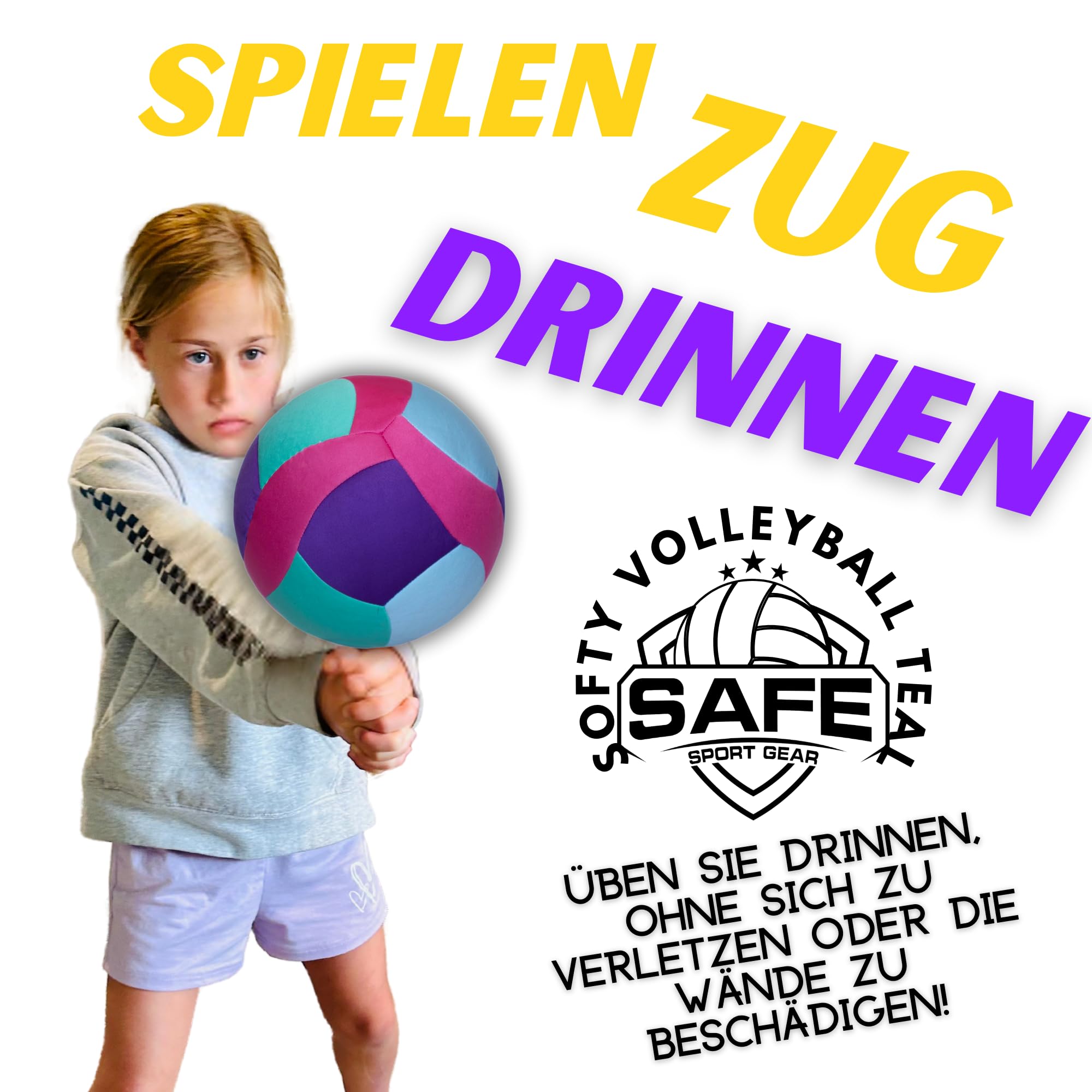 Safe Sport Gear - Softy Volleyball - Superweicher - Perfekter für Kinder und Erwachsene – Indoor- und Outdoor-Spiel – Realistisches Gefühl und Sprung