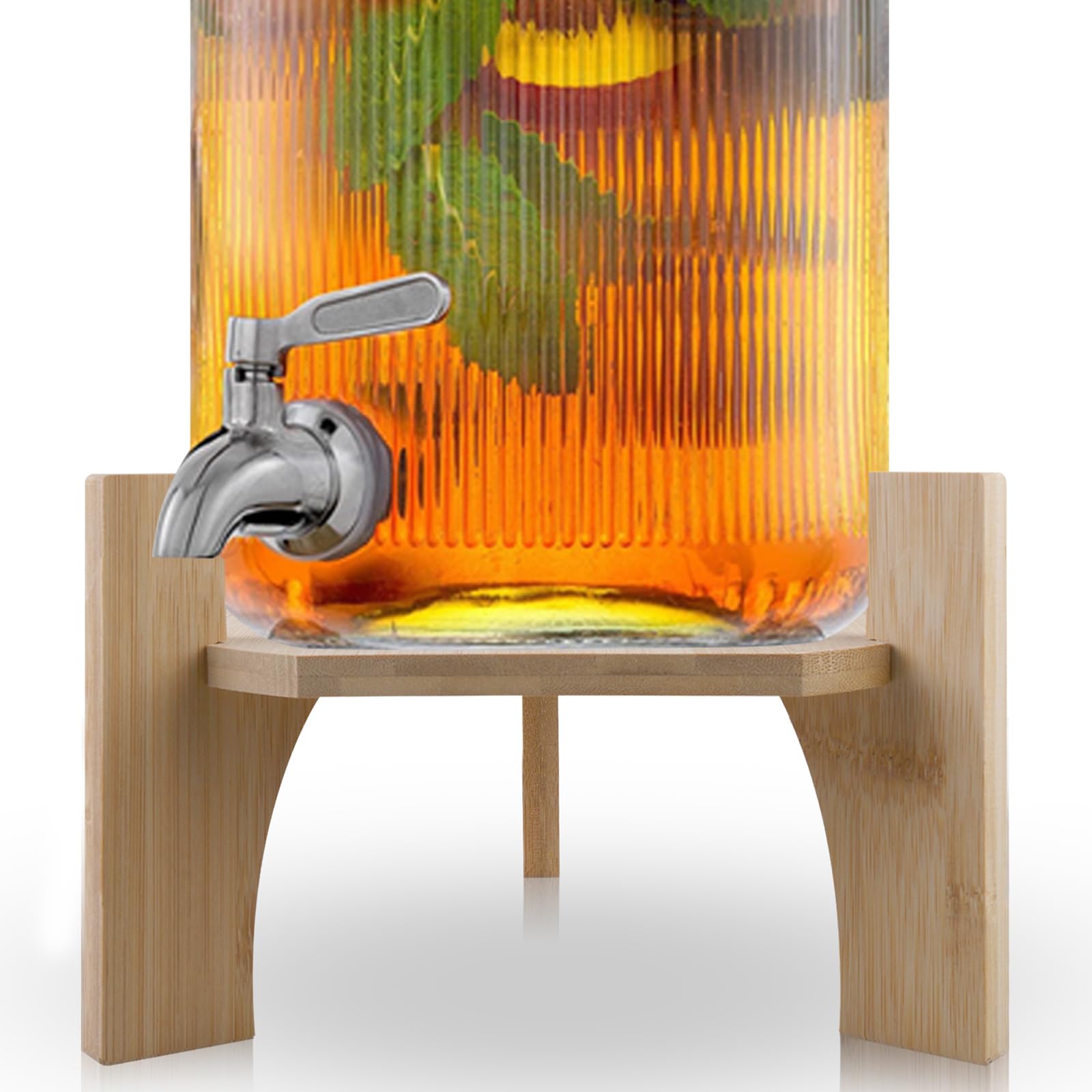 Soporte de madera para dispensador de bebidas, cristal y tapas, para pícnics, celebraciones y bodas (21,5 cm)