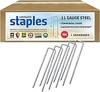 Vista 1 de Sandbaggy 500 grapas galvanizadas de 6 pulgadas para paisaje, estacas de jardín SOD ~ Confiadas por agricultores y contratistas de todo Estados