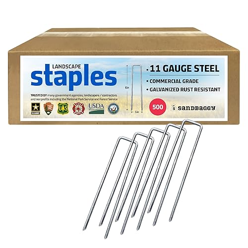 Sandbaggy 500-Count 6-Inch Galvanized Landscape Staples - SOD Garden Stakes