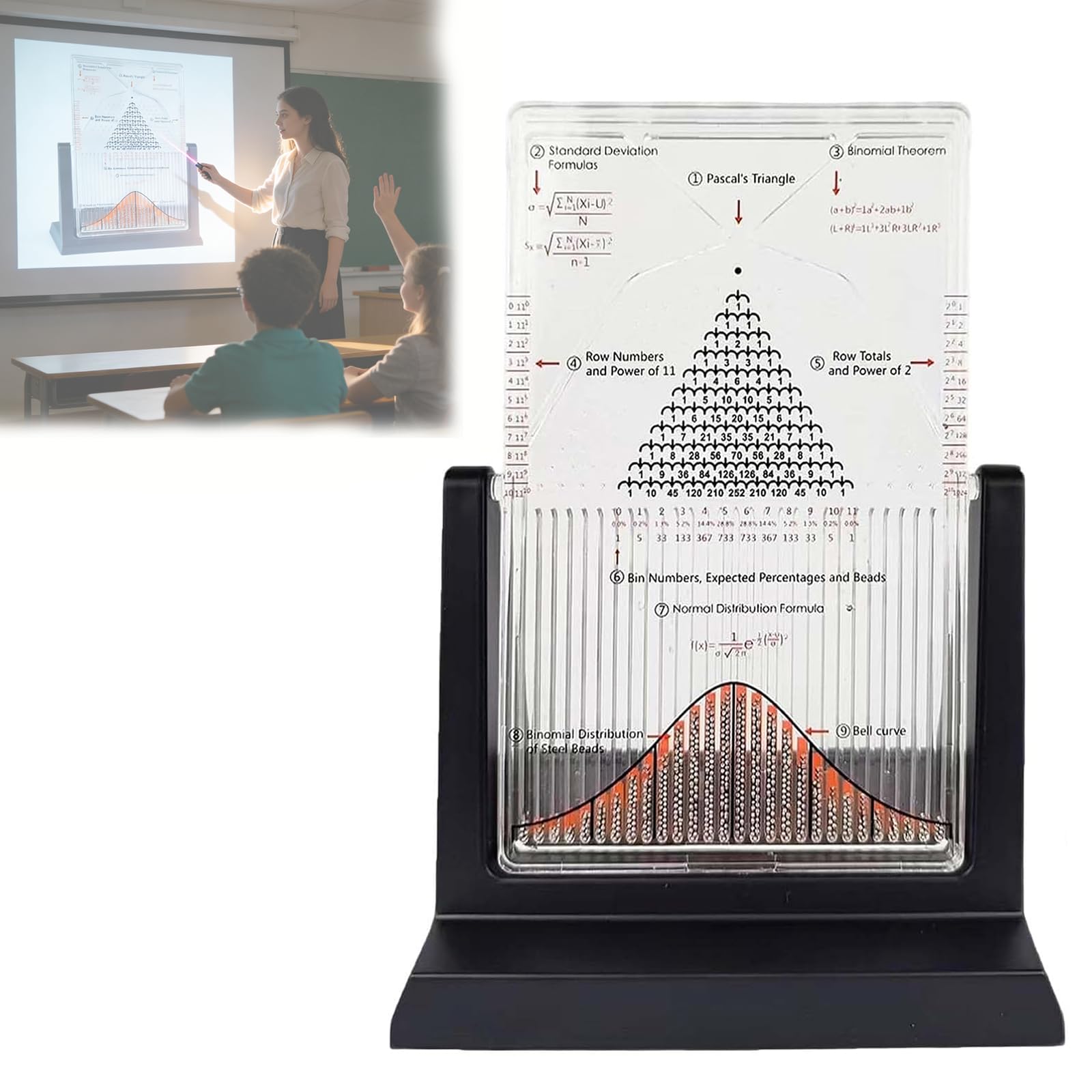 Deska Galtona, Model Demonstracyjny Rozkładu Prawdopodobieństwa Galtona, 12×17 Cm, Model Matematyczny Rozkładu Normalnego Daltona, Zapewniający Wizualną Reprezentację, Przeznaczony Do Celów