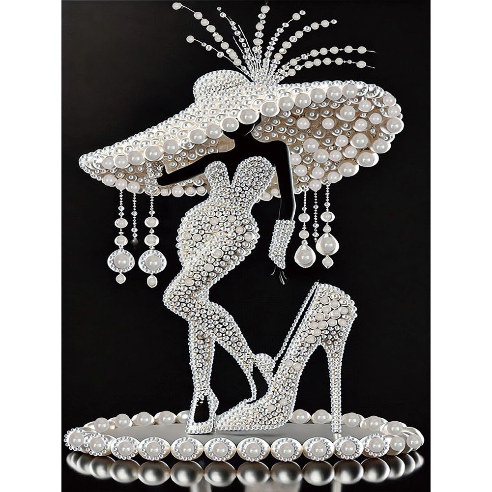 Diamond Art Painting Kits for Adults,5D Special Shape Diamond Painting Kits, Crystal Rhinestones Diamond Dots and Crafts Adults for Home Decor(Elegant Lady) 11.81x11.81inch