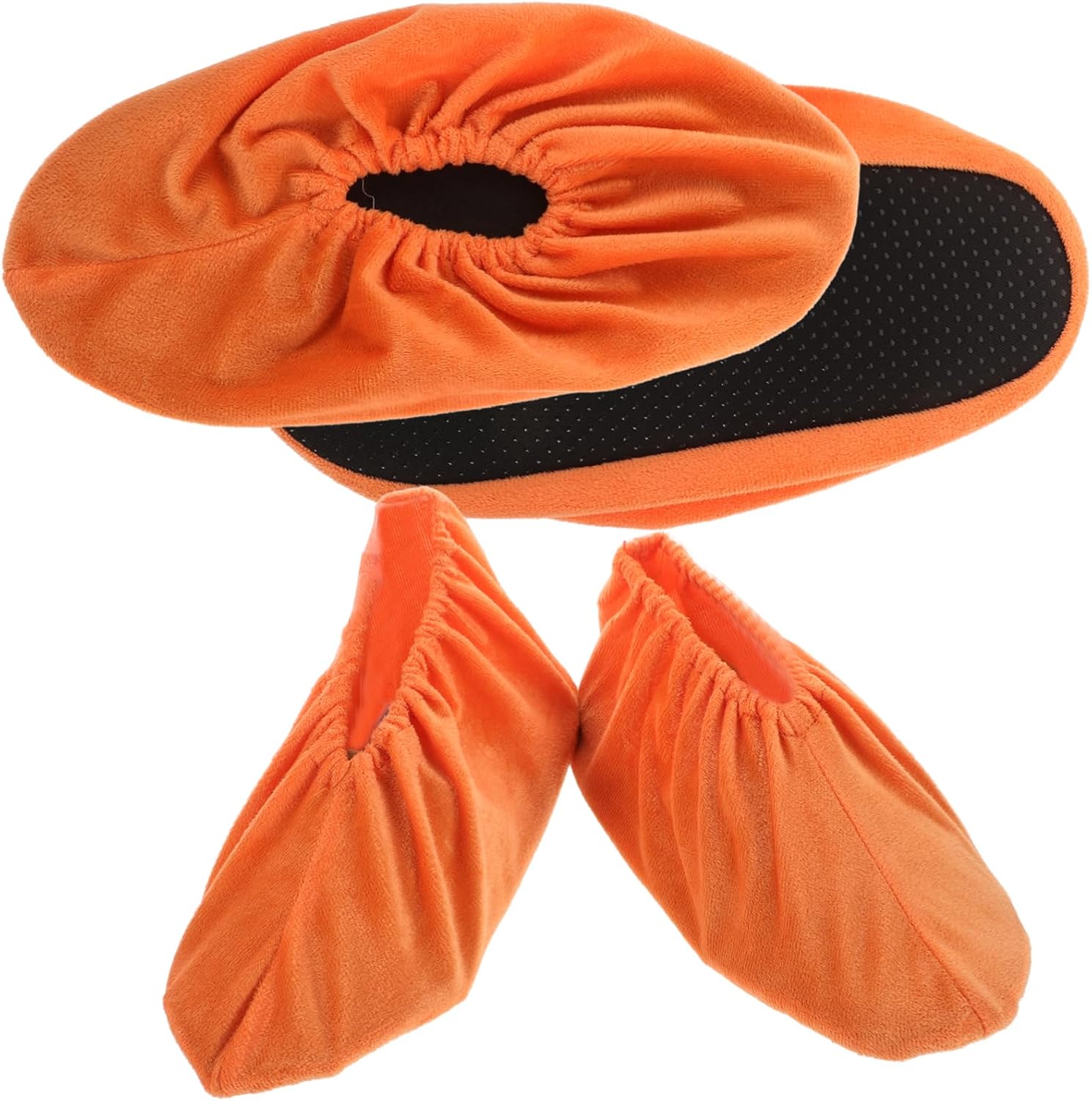 YARNOW 2pairs Bowling Shoe Covers for Adults Durable Non-Slip Lint Protector Indoor Use Reusable and Washable Orange Color for Bowling Accessories