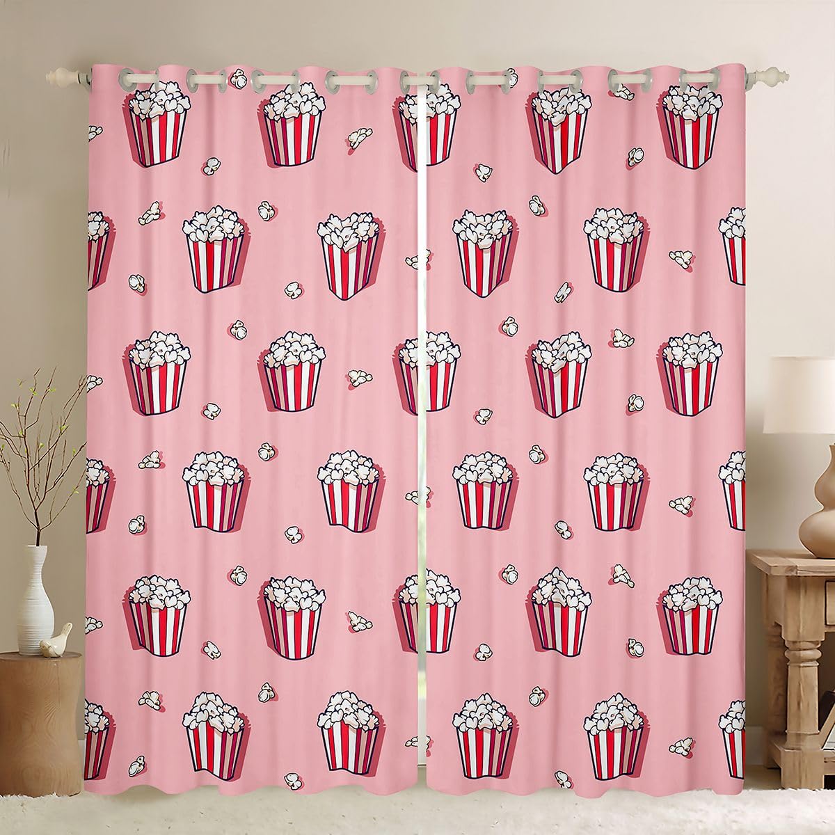 Homemissing Popcorn FüR Kids Adults Vorhänge 260x140cm Erwachsene Kinder