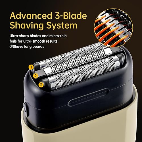 Miniatura 4 de Mini afeitadoras eléctricas de acero para hombres: Mini maquinilla de afeitar eléctrica mejorada, afeitadora de viaje portátil con impermeabilidad