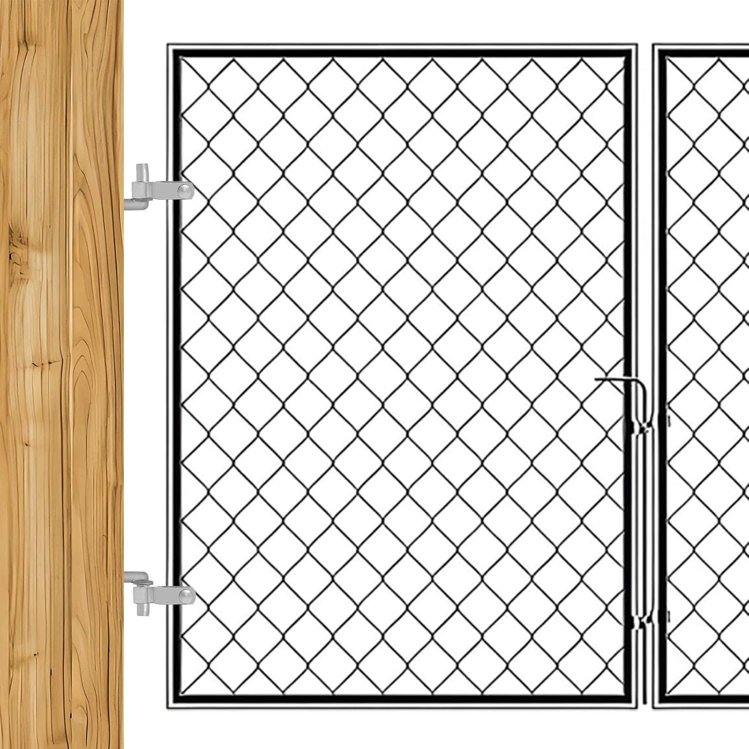 4 Pieces Heavy Duty Farm Gate Hinge Kit, Galvanized Steel Rustproof Hinges with 5/8 Inch Pins for Wood/Metal/Fence Gates, High Load Bearing Capacity