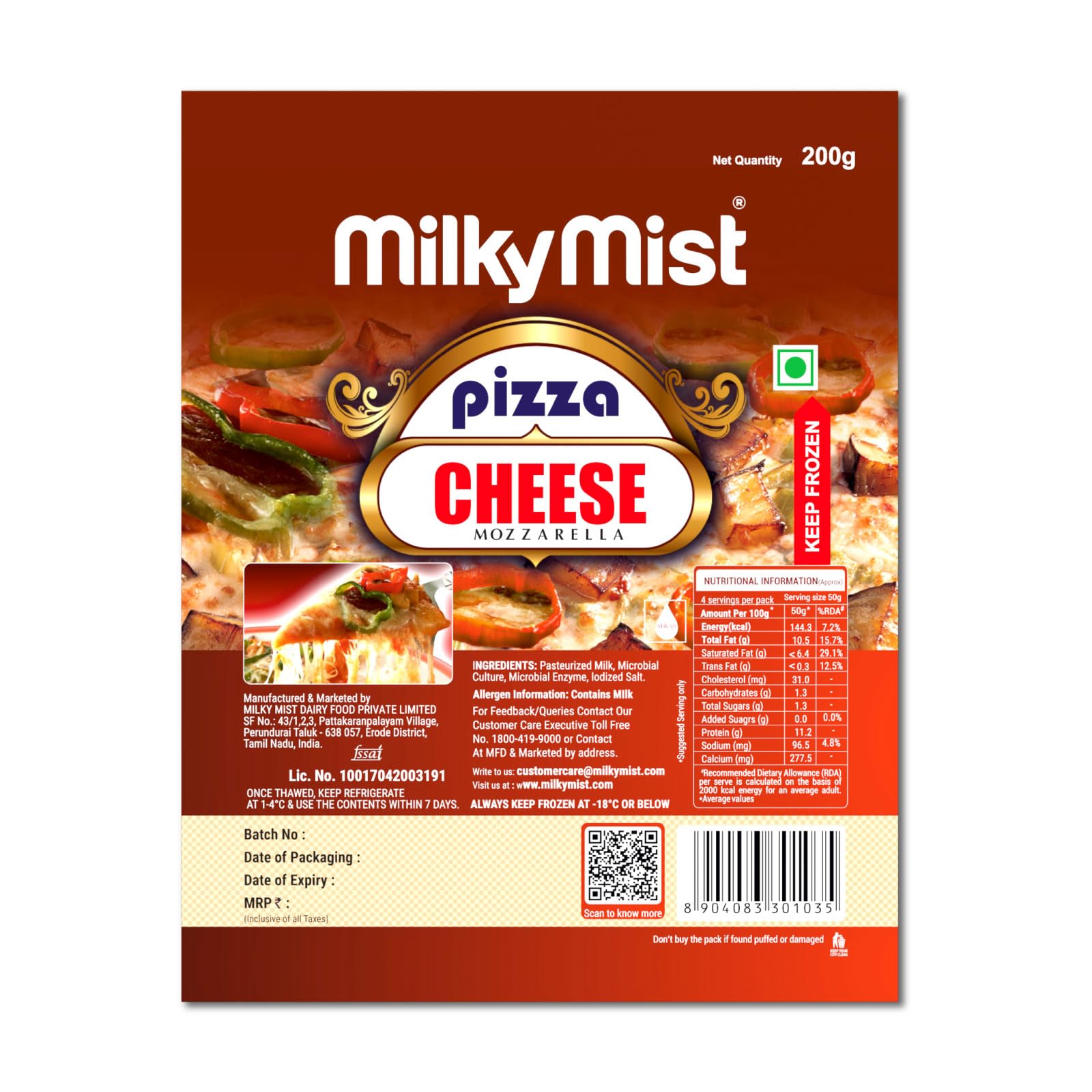Milky Mist Cheese Mozzarella, 200 g