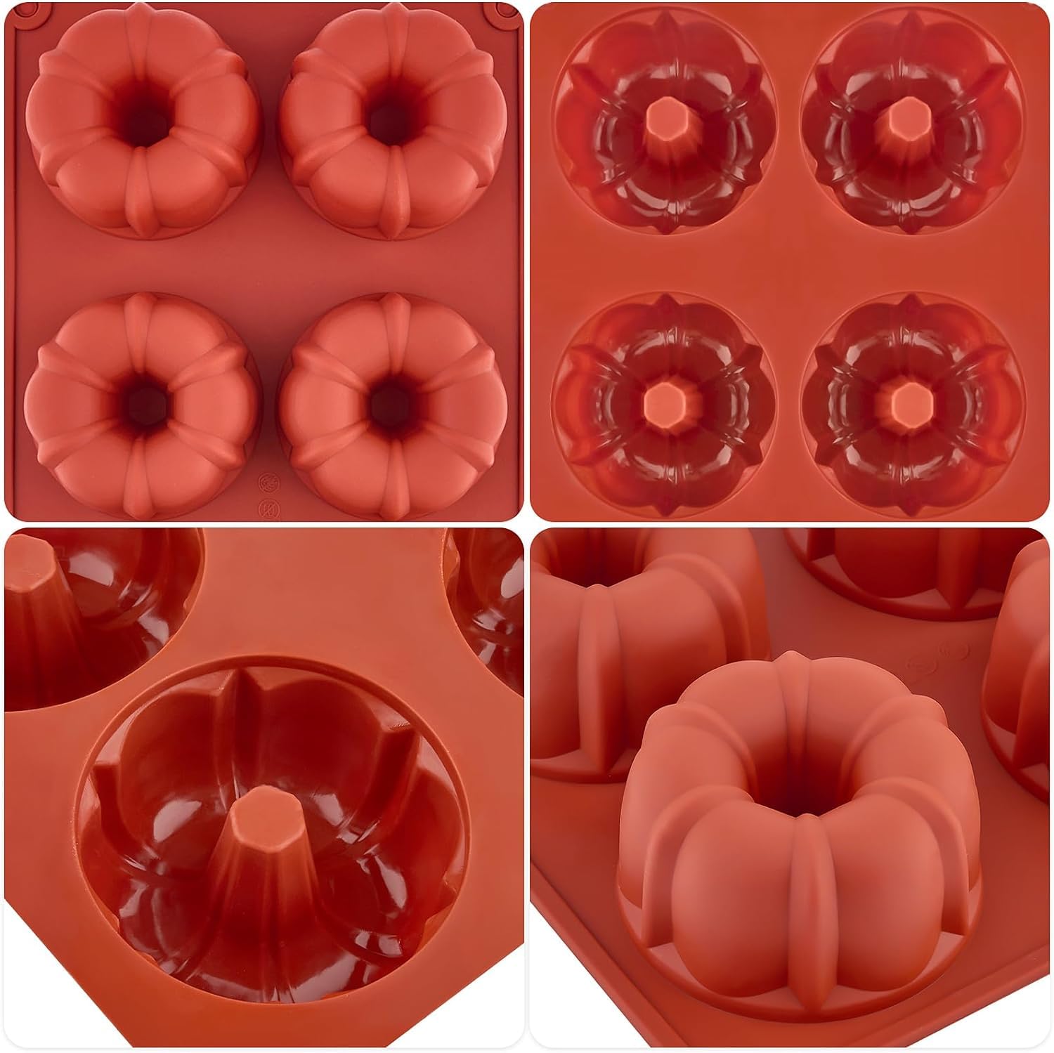 2Pcs Petit Moule en Silicone, Moule à Kouglof en Silicone, Moule à Gâteau en Silicone, avec Revêtement Antiadhésif (Marron) - Maison 2Pcs Petit Moule en Silicone, Moule à Kouglof en Silicone, Moule à Gâteau en Silicone, avec Revêtement Antiadhésif (Marron) - Maison