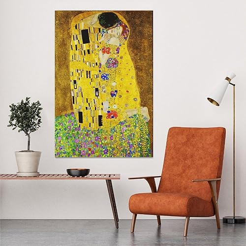 Miniatura 5 de LEES TOSS Gustav Klimt The Kiss - Póster decorativo para pared, decoración de habitación, estética, sala de estar, sin marco 24 x 36 pulgadas (23.6