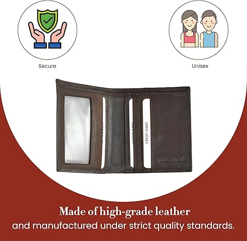 Vista 19 de Style N Craft Slim Bi-fold Hipster Leather Wallet, Full-Grain Leather Wallet