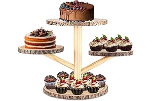 4 Tier Round Wooden Cupcake Stand