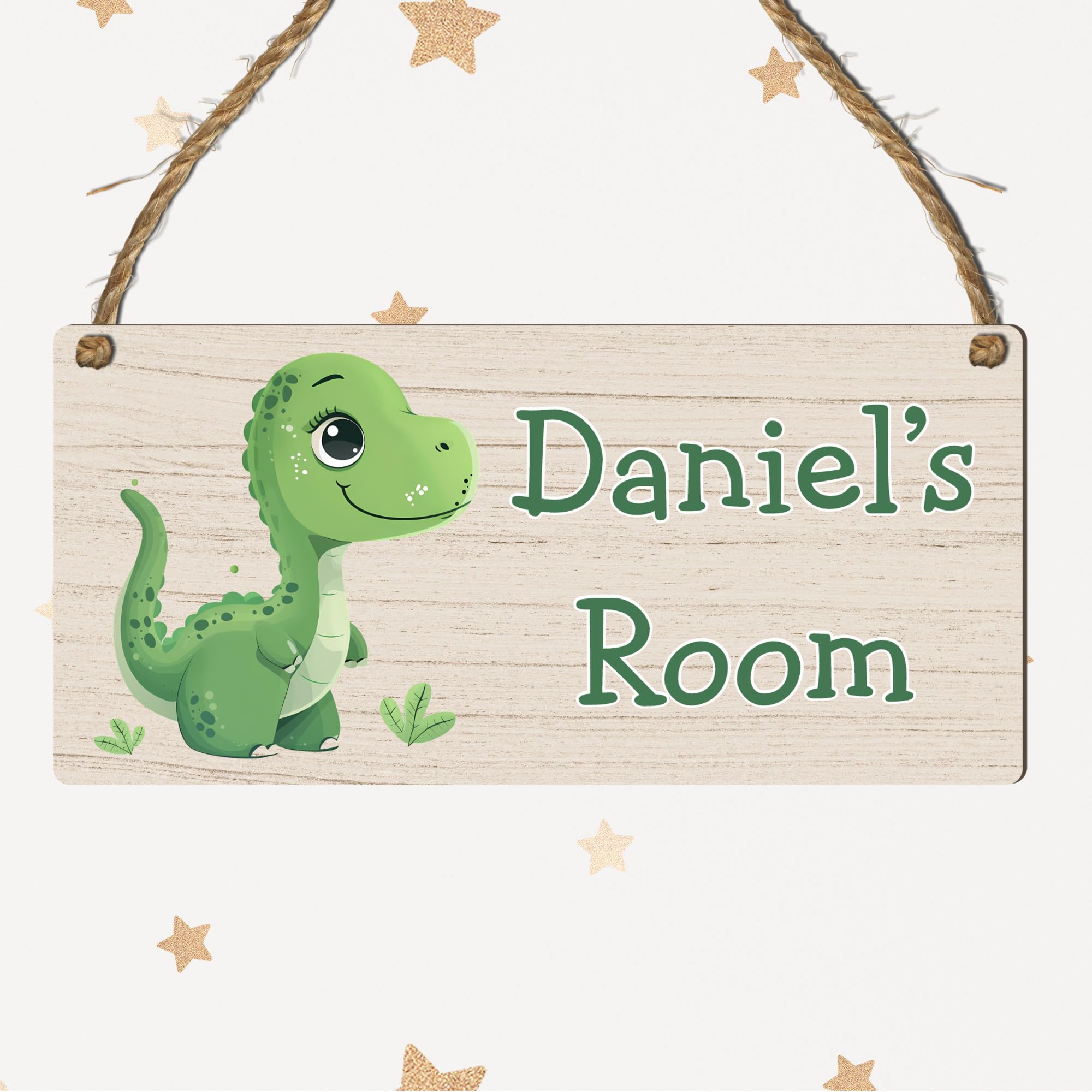 Personalised Cute Dinosaur Plaque Rectangle Sign for Kids Bedroom Decor MDF Wood Birthday Christmas Thoughtful Keepsake Present - Image 5