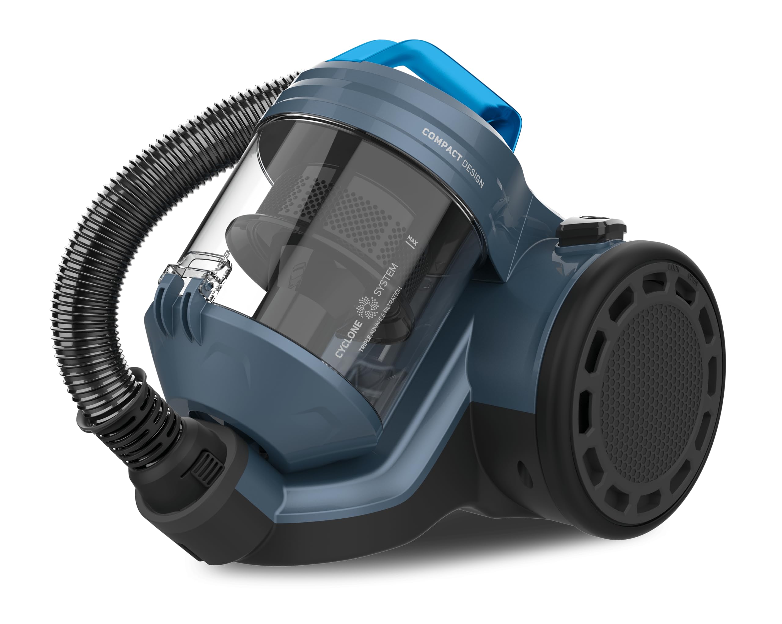 Taurus Homeland Cyclone Animal - Aspirador de Trineo sin Bolsa, 800W, 18Kpa succión, filtrado ciclónico + Hepa, Zapata depósito 2L, Cable 5m, Zapata Dual Pro Air, Zapata Animal Mini Turbo Brush