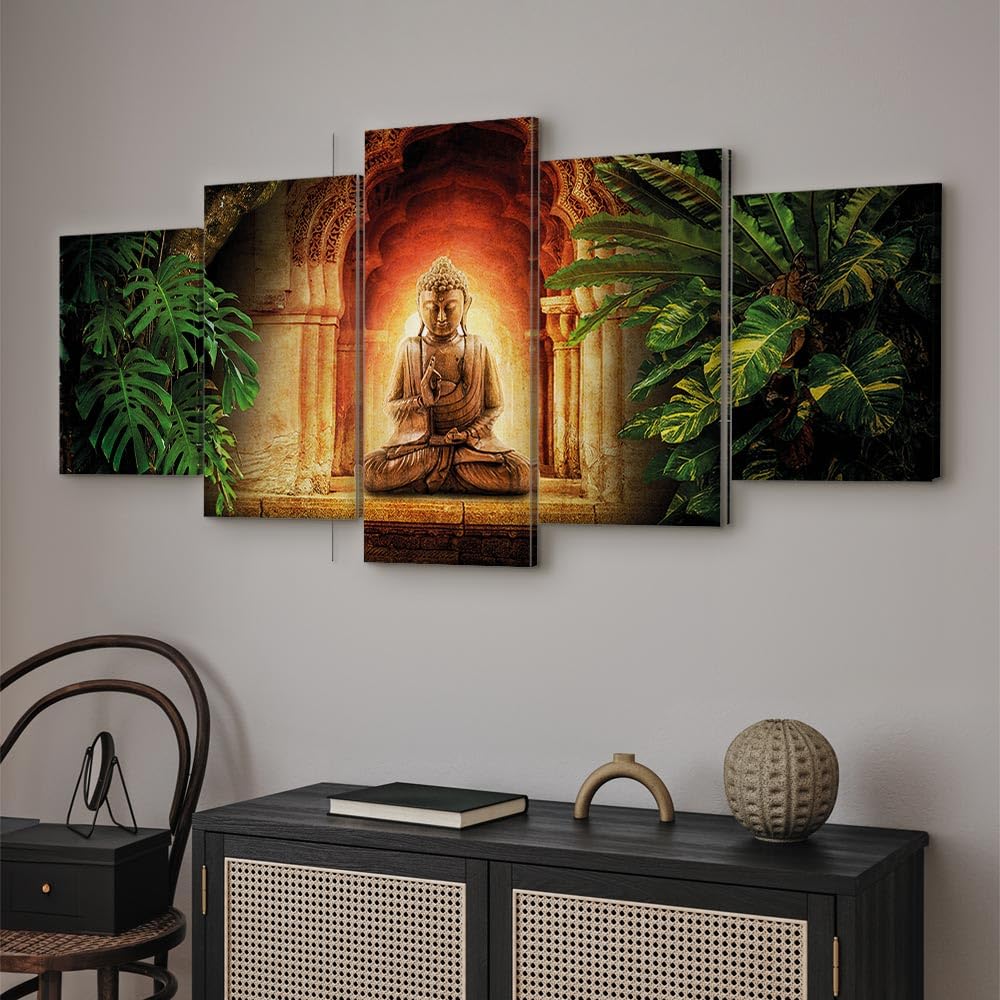 B&D XXL - Tableau Acoustique Nature 200x100 Cm 5 Parties - Décoration