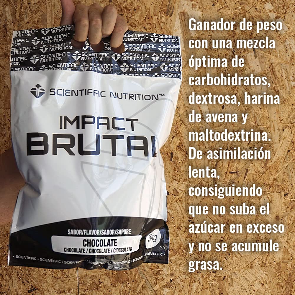 Scientiffic Nutrition - Brutal Impact, Ganador de Peso y Masa Muscular, Mass Gainer con Carbohidratos, Proteina de Suero y Aminoácidos como la Creatina - 3Kg, Sabor Yogurt Limón.