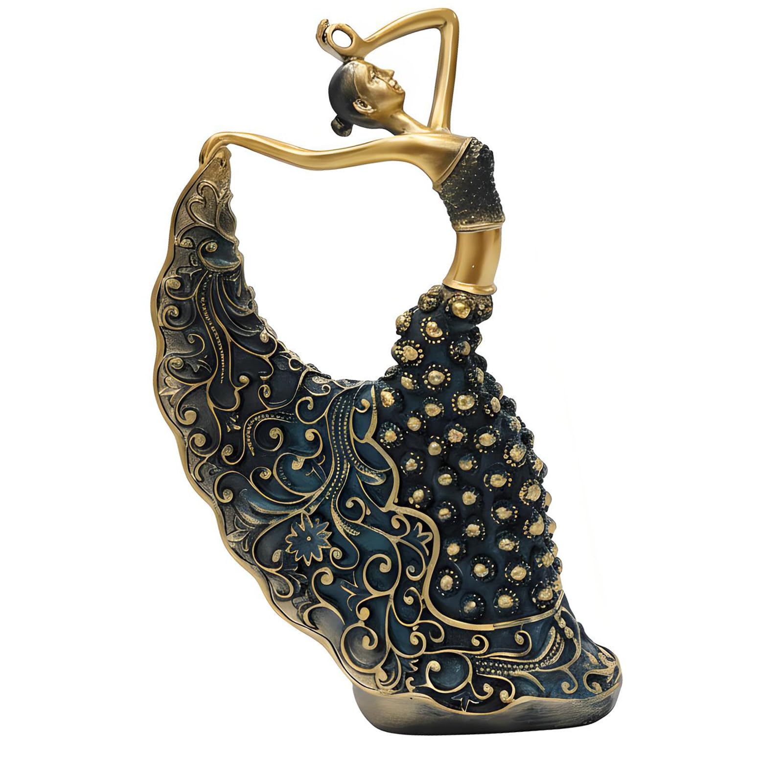 European Charm Peafowl Dancer Resin Art Sculpture for Home Bookcase Decoration and Gift Giving European Dancer Resin Decoration